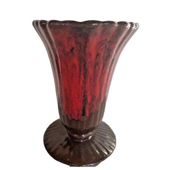 Vintage Mid-Century Red Drip Glaze Planter – Evangeline Canuck Pottery #913 - Picture 6 of 7